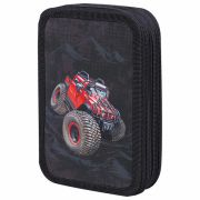 Пенал ПИФАГОР, 3 отделения, ламинированный картон, 19х11 см, «Big Wheels», 271548