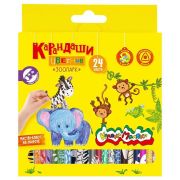 Набор цветных карандашей Каляка-Маляка ЗООПАРК 24 цв. трехгран. корп. дерев. карт.уп. принт на корпусе