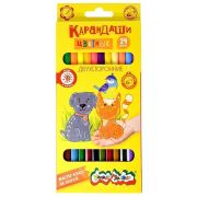 Набор цветных карандашей Каляка-Маляка двухсторонние 24 цв. шестигран. корп. дерев. карт.уп.