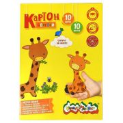 Картон цв. Каляка-Маляка 10 цв. 10 л. мел. с золотом и серебром А4 209х296 мм 200 г/м2 на склейке в папке