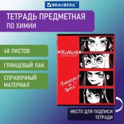 Тетрадь предметная «ANIME» 48 л., глянцевый УФ-лак, ХИМИЯ, клетка, BRAUBERG, 404543