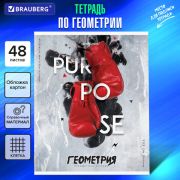 Тетрадь предметная «SPORT CLUB» 48 л., обложка картон, ГЕОМЕТРИЯ, клетка, подсказ, BRAUBERG, 404799