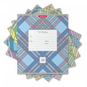 Тетрадь школьная ученическая ErichKrause Optima Check ассорти, 24 листа, линейка (в плёнке по 10 шт.)_MIX-PACK