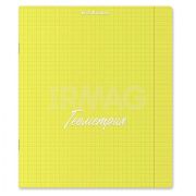 Тетрадь общая ученическая с пластиковой обложкой на скобе ErichKrause NEON, желтый, ГЕОМЕТРИЯ, 48 листов, клетка