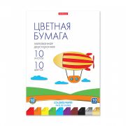 Цветная бумага двусторонняя мелованная в папке ErichKrause, А4, 10 листов, 10 цветов, игрушка-набор для детского творчества