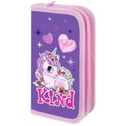 Пенал ПИФАГОР, 2 отделения, ламинированный картон, 19х11 см, «Happy Unicorn», 271533