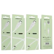 Кабель USB - Type-C Borofone BX18 Optimal, 2.0м, круглый, 3.0A, силикон, цвет: белый