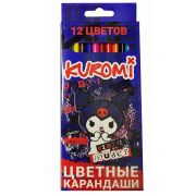 74722 Карандаши цветные пластиковые Hello Kitty 177 мм, 12 цв., шестигранные, в картонной упаковке с европодвесом