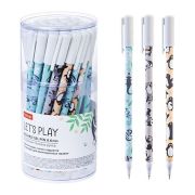 Ручка пиши-стирай гелевая « Hatber » Lets play синяя, 0,6мм, стираемая, ассорти, цветной пластиковый корпус, пластиковая туба
