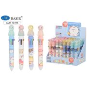 Ручка шариковая автоматическая « Basir » Привидение 10цв 0,7мм наконечник-привидение, цветной корпус с рисунком