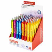 Ручка шариковая автоматическая с грипом BRAUBERG «Juicy», СИНЯЯ, корпус ассорти, узел 0,7 мм, линия письма 0,35 мм, 141546