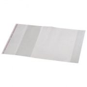 Обложка ПП для тетрадей и учебников, 1 шт., КЛЕЙКИЙ КРАЙ, 80 мкм, универ, прозр, 275*442мм