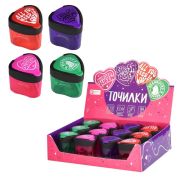 Точилка « Феникс » Фразы 2 отверстия с контейнером, 4 дизайна, картонный дисплей