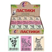 Ластик « Луч » ZOO Z1 35*25*8мм, пастельный, ассорти