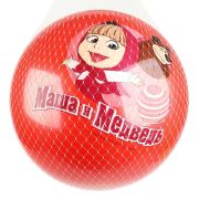 347433 Мяч пвх 23 см Маша И МЕДВЕДЬ с наклейкой, в сетке ИГРАЕМ ВМЕСТЕ