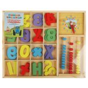 349137 Игрушка деревянная СИНИЙ ТРАКТОР счетный материал, терм. пакет Буратино