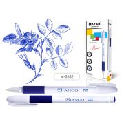 Ручка гелевая BIANCO, СИНЯЯ, пулевидный пиш.узел 0.5 мм, корпус пластиковый белый, с резиновым грипом