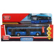 327089 Модель металл свет-звук ТРОЛЛЕЙБУС МЕТРОПОЛИТЕН 18 см, двер, инер, син, кор. Технопарк