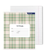 Тетрадь 24л., линия, Alingar, скрепка, блок офсет, 100% белизна. мелованный картон (эконом), «Шотландская клетка-1(орнамент)»