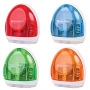 Точилка BRAUBERG «TERN» с контейнером, пластиковая, овальная, 3 отверстия, цвет ассорти, 226939