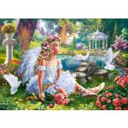 Алмаз. мозаика (класс) 40х50 см,с подр.,с част.зап. (29 цв.) Ангелочек в летнем саду (Арт. ACD5033)