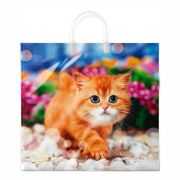 Пакет 38*35 см, пластиковая ручка, полиэтилен, «Пушок», Интерпак