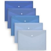 Папка с кнопкой А-4   DF-175 «Оттенки синего» INTELLIGENT 33х23см, пластик, ассорти