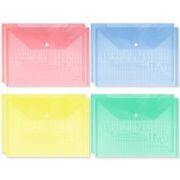 Папка с кнопкой А-4  DH-54 «CLEAR» INTELLIGENT 31.7х23см,  прозрачная в клетку, ассорти