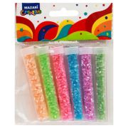 Набор бисера (стеклярус), 6 цветов x 7 г, 2 мм, пластиковая колба / ОПП-упаковка