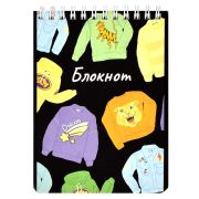 Блокнот, А6, 120 л, арт. 63051 МОДНЫЙ ПРИНТ / Блок - белый офсет 65 г/м², клетка, гребень по короткой стороне, сплошной УФ-лак,