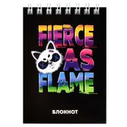 Блокнот, А7, 40 л, арт. 64394 ЦВЕТНЫЕ БУКВЫ / Блок - белый офсет 65 г/м², клетка, гребень по короткой стороне, УФ-лак сплошной,