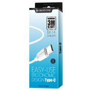 Кабель USB BOROFONE BX14 LinkJet USB - Type-C, 2.4А, 3 м, белый
