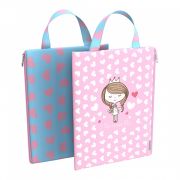 Папка текстильная на молнии, вертикальная ErichKrause с ручкой Pastel Princess, A4