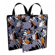 Папка текстильная на молнии, вертикальная ErichKrause с ручкой Tulips, A4