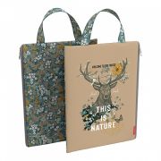 Папка текстильная на молнии, вертикальная ErichKrause с ручкой Natural Life, A4