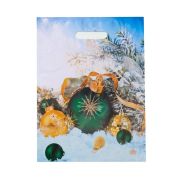 Пакет с вырубной ручкой  31*40 см «Шарики на снегу»,30 мкм