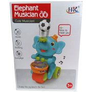 Музыкальная игрушка Весёлый слоник с барабаном,свет,звук на батар.