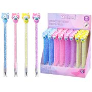 Карандаш вечный КОШЕЧКА, с кристаллами внутри корпуса, 4 цвета корпуса в ассортименте, картонный дисплей