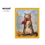 Картина 2 в 1: алмазная мозаика и раскрашивание по номерам 40х50 см КОТИК В ШАРФЕ, 1 дизайн, картонная упаковка