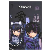 Блокнот, 120х185 мм, 40 л, арт. 69622 КИБЕР АНИМЕ / Блок - белый офсет 65 г/м², точка, мягкий перепл