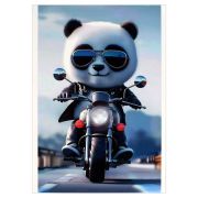 Блокнот, А6, 40 л, арт. 69590 МИШКА НА МОТОЦИКЛЕ / Блок - белый офсет 60 г/м², клетка, мягкий переплёт (1 скоба), глянцевая ламинация,