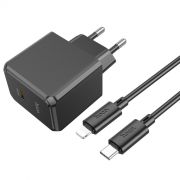 Блок питания сетевой 1 Type-C HOCO, СS13A, 3.0A, 20W, PD/QC/FCP/AFC, кабель 8Pin-Type-C, черный