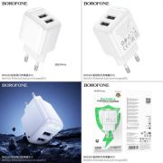 Блок питания сетевой 2 USB Borofone BAS41A Potential, 2,4А пластик, цвет: белый