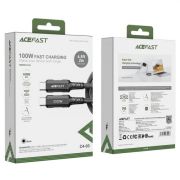 Кабель Type-C - Type-C ACEFAST C1-03, 1.2м, круглый, 3.0А, ткань, 30W, цвет: чёрный (1/24/192)