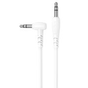 Кабель AUX, Jack 3,5mm(m) - Jack 3,5mm(m) Borofone BL10, 1.0м, круглый, силикон, боковой, цвет: белы