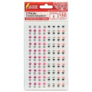 Стразы самоклеящиеся «Жемчуг», ассорти, 6 мм, 152 шт., на подложке, ОСТРОВ СОКРОВИЩ, 661574