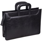 Портфель OfficeSpace «Irena», кожзам, черный, 2 отделения, молния, задвиг. ручки