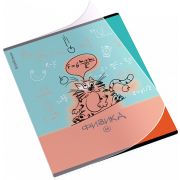 Тетрадь общая ученическая с пластиковой обложкой на скобе ErichKrause Котоформулы, Физика, 48 листов, клетка