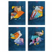 Тетрадь общая с пластиковой обложкой на спирали ErichKrause Birds, ассорти, А4, 80 листов, клетка