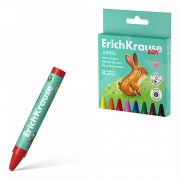 Восковые мелки ErichKrause Baby Jumbo утолщенные круглые, 11 мм, 8 цветов (в коробке с европодвесом 8 шт)